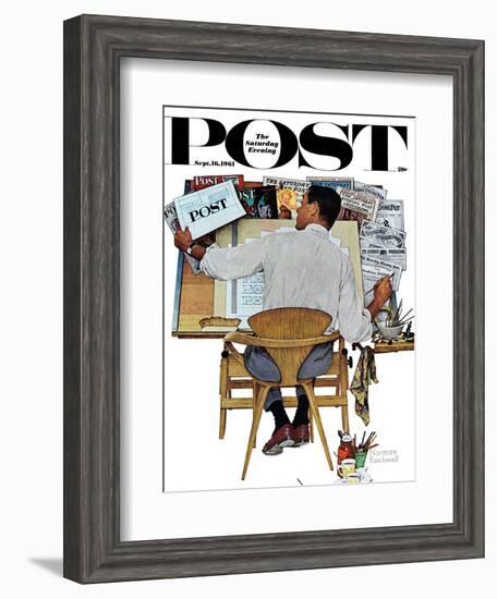 "Artist at Work" Saturday Evening Post Cover, September 16,1961-Norman Rockwell-Framed Giclee Print