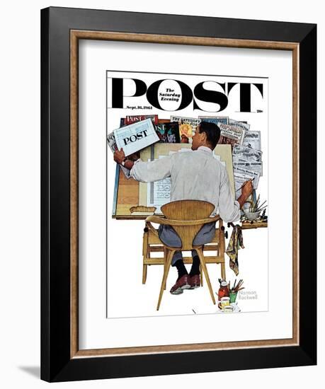 "Artist at Work" Saturday Evening Post Cover, September 16,1961-Norman Rockwell-Framed Giclee Print