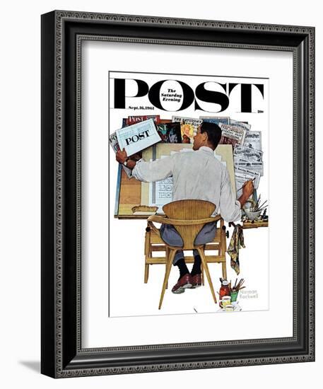 "Artist at Work" Saturday Evening Post Cover, September 16,1961-Norman Rockwell-Framed Giclee Print