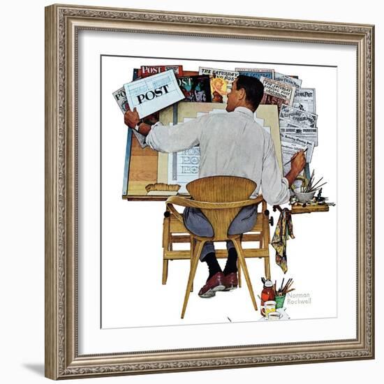 "Artist at Work", September 16,1961-Norman Rockwell-Framed Giclee Print