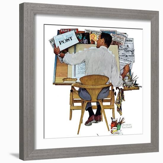 "Artist at Work", September 16,1961-Norman Rockwell-Framed Giclee Print