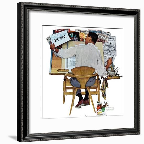 "Artist at Work", September 16,1961-Norman Rockwell-Framed Giclee Print