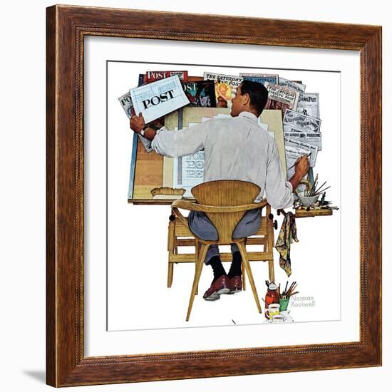 "Artist at Work", September 16,1961-Norman Rockwell-Framed Giclee Print