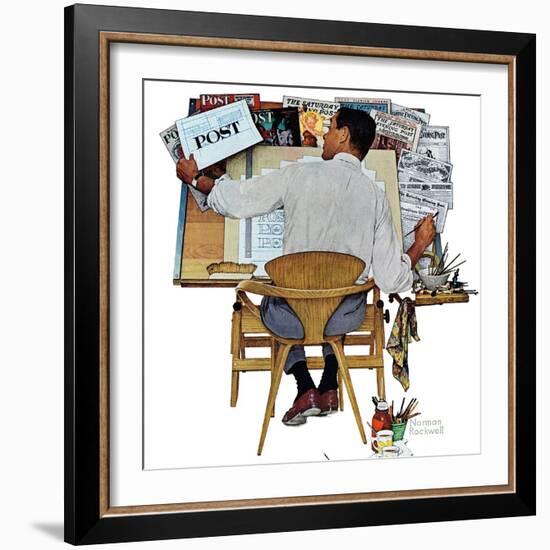 "Artist at Work", September 16,1961-Norman Rockwell-Framed Giclee Print