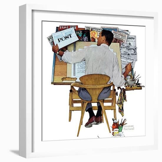 "Artist at Work", September 16,1961-Norman Rockwell-Framed Giclee Print