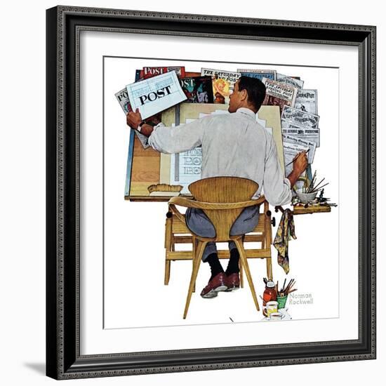 "Artist at Work", September 16,1961-Norman Rockwell-Framed Giclee Print