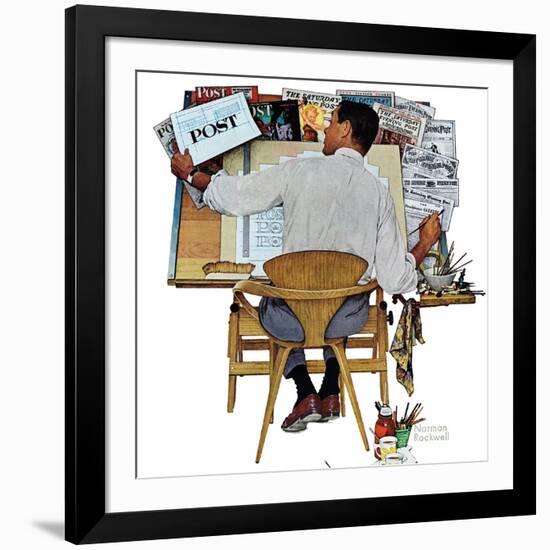"Artist at Work", September 16,1961-Norman Rockwell-Framed Giclee Print