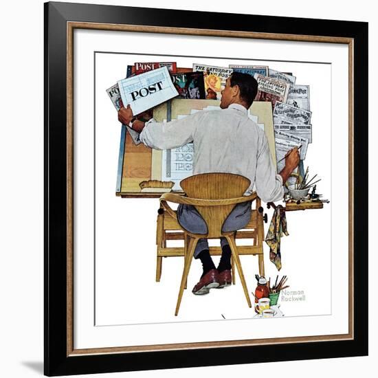 "Artist at Work", September 16,1961-Norman Rockwell-Framed Giclee Print