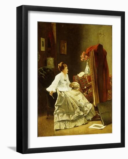 Artist at Work-Alfred Emile Stevens-Framed Giclee Print