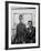 Artist Bernard Buffet Standing Next to a Self Portrait of Himself-Dmitri Kessel-Framed Premium Photographic Print