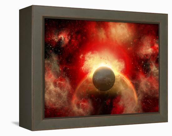 Artist' Concept Illustrating the Explosion of a Supernova-Stocktrek Images-Framed Premier Image Canvas