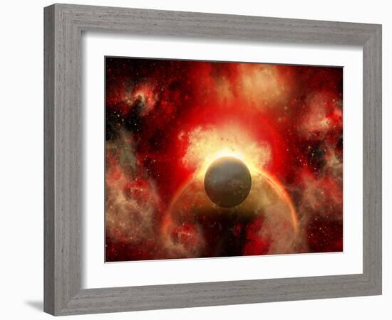 Artist' Concept Illustrating the Explosion of a Supernova-Stocktrek Images-Framed Photographic Print