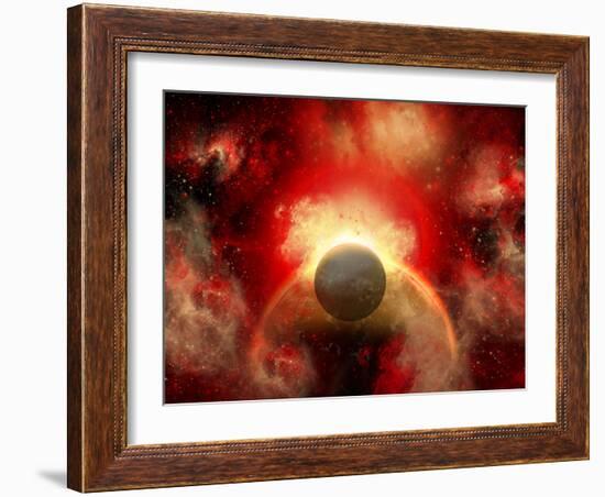 Artist' Concept Illustrating the Explosion of a Supernova-Stocktrek Images-Framed Photographic Print