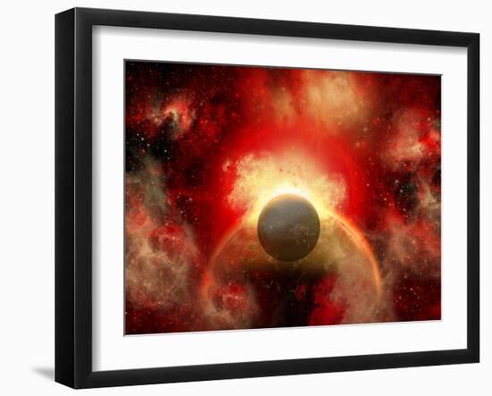 Artist' Concept Illustrating the Explosion of a Supernova-Stocktrek Images-Framed Photographic Print