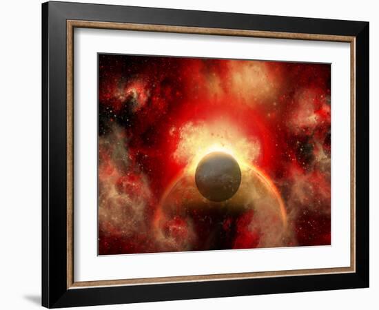 Artist' Concept Illustrating the Explosion of a Supernova-Stocktrek Images-Framed Photographic Print