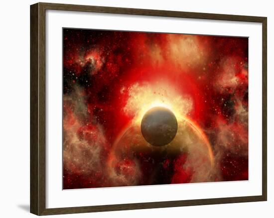 Artist' Concept Illustrating the Explosion of a Supernova-Stocktrek Images-Framed Photographic Print