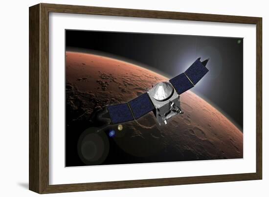 Artist Concept of Nasa's Mars Atmosphere and Volatile Evolution Mission-null-Framed Premium Giclee Print