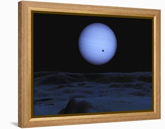 Artist' Concept of Neptune as Seen from its Largest Moon Triton-Stocktrek Images-Framed Premier Image Canvas