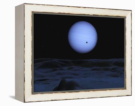 Artist' Concept of Neptune as Seen from its Largest Moon Triton-Stocktrek Images-Framed Premier Image Canvas