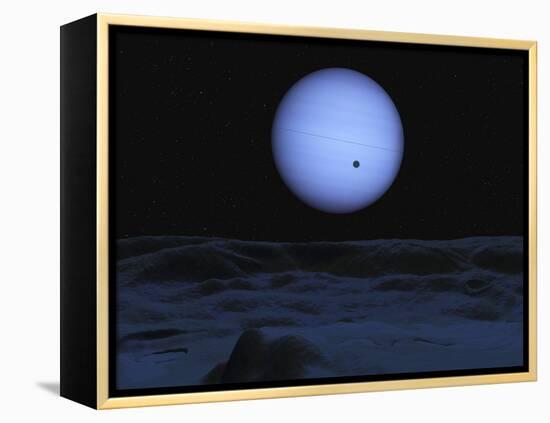 Artist' Concept of Neptune as Seen from its Largest Moon Triton-Stocktrek Images-Framed Premier Image Canvas