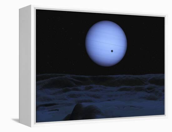 Artist' Concept of Neptune as Seen from its Largest Moon Triton-Stocktrek Images-Framed Premier Image Canvas