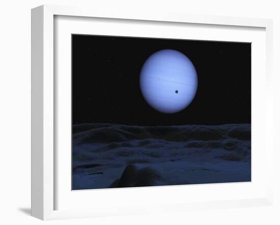 Artist' Concept of Neptune as Seen from its Largest Moon Triton-Stocktrek Images-Framed Photographic Print