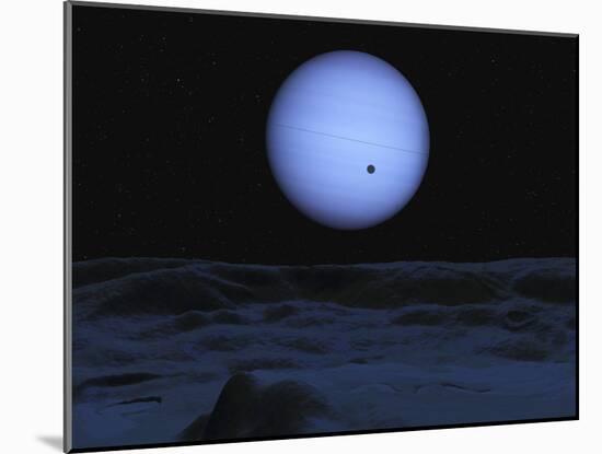 Artist' Concept of Neptune as Seen from its Largest Moon Triton-Stocktrek Images-Mounted Photographic Print