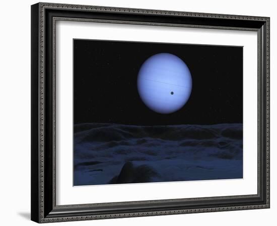 Artist' Concept of Neptune as Seen from its Largest Moon Triton-Stocktrek Images-Framed Photographic Print