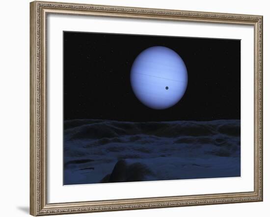 Artist' Concept of Neptune as Seen from its Largest Moon Triton-Stocktrek Images-Framed Photographic Print