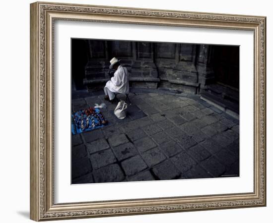 Artist Crafting Little Dolls by Church, Mexico City, Mexico, North America-Aaron McCoy-Framed Photographic Print