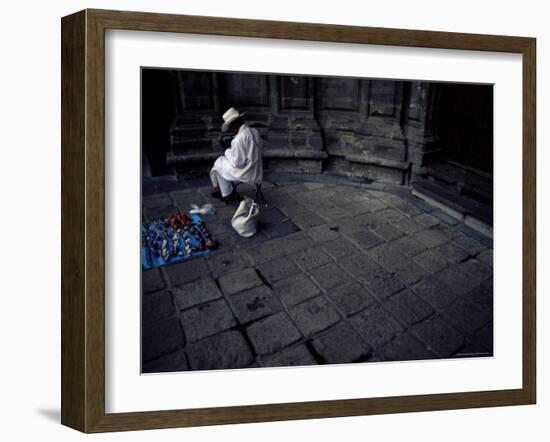 Artist Crafting Little Dolls by Church, Mexico City, Mexico, North America-Aaron McCoy-Framed Photographic Print
