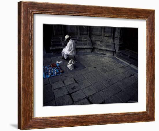 Artist Crafting Little Dolls by Church, Mexico City, Mexico, North America-Aaron McCoy-Framed Photographic Print