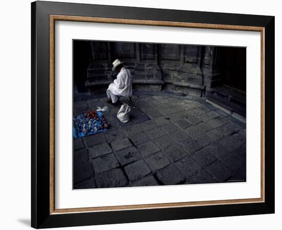 Artist Crafting Little Dolls by Church, Mexico City, Mexico, North America-Aaron McCoy-Framed Photographic Print