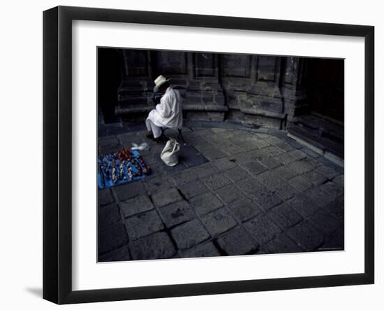 Artist Crafting Little Dolls by Church, Mexico City, Mexico, North America-Aaron McCoy-Framed Photographic Print