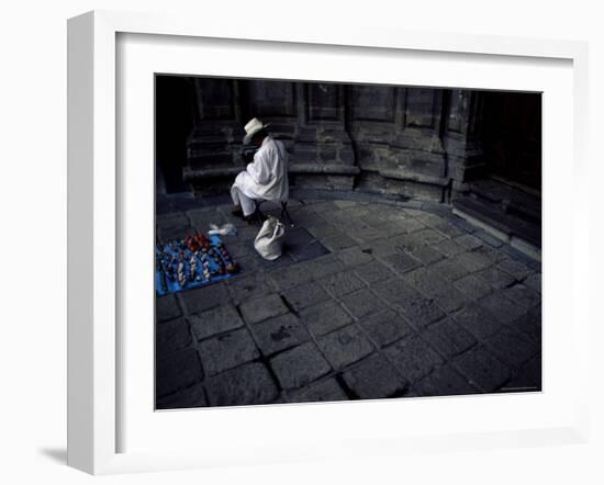 Artist Crafting Little Dolls by Church, Mexico City, Mexico, North America-Aaron McCoy-Framed Photographic Print