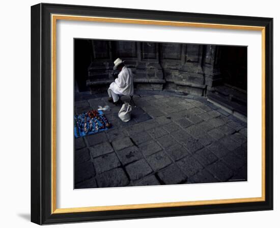 Artist Crafting Little Dolls by Church, Mexico City, Mexico, North America-Aaron McCoy-Framed Photographic Print