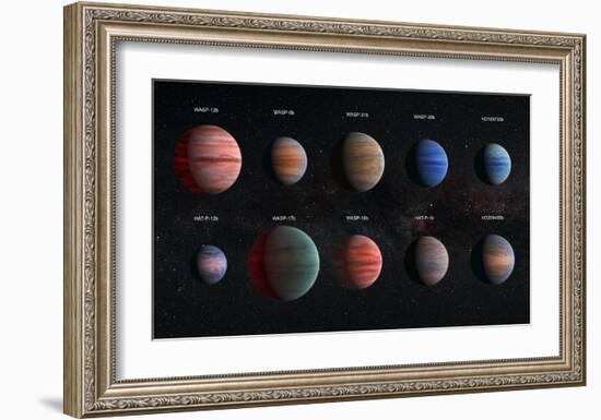 Artist Impression of Hot Jupiter Exoplanets - Annotated-null-Framed Art Print