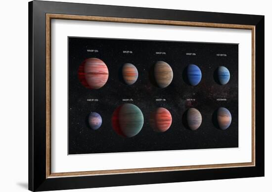 Artist Impression of Hot Jupiter Exoplanets - Annotated-null-Framed Art Print