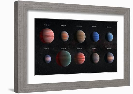 Artist Impression of Hot Jupiter Exoplanets - Annotated-null-Framed Art Print