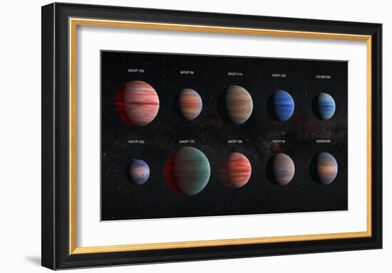 Artist Impression of Hot Jupiter Exoplanets - Annotated-null-Framed Art Print