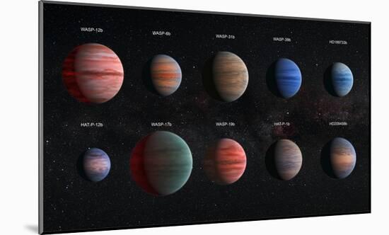 Artist Impression of Hot Jupiter Exoplanets - Annotated-null-Mounted Art Print