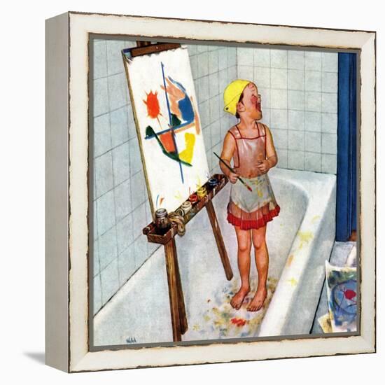 "Artist in the Bathtub", October 28, 1950-Jack Welch-Framed Premier Image Canvas