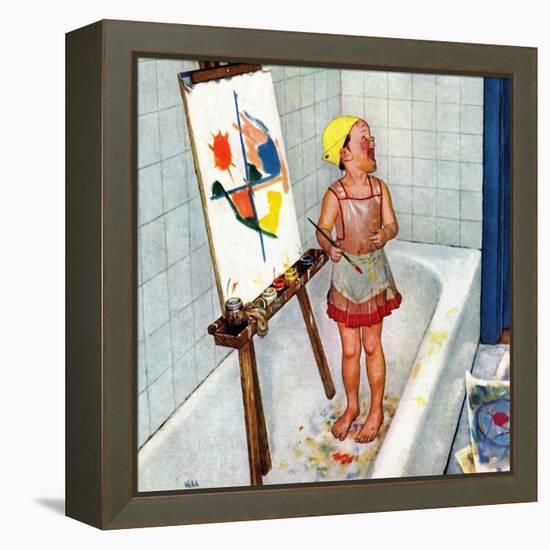 "Artist in the Bathtub", October 28, 1950-Jack Welch-Framed Premier Image Canvas