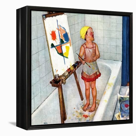 "Artist in the Bathtub", October 28, 1950-Jack Welch-Framed Premier Image Canvas