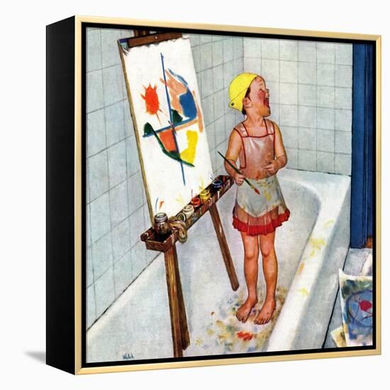 "Artist in the Bathtub", October 28, 1950-Jack Welch-Framed Premier Image Canvas