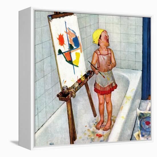 "Artist in the Bathtub", October 28, 1950-Jack Welch-Framed Premier Image Canvas