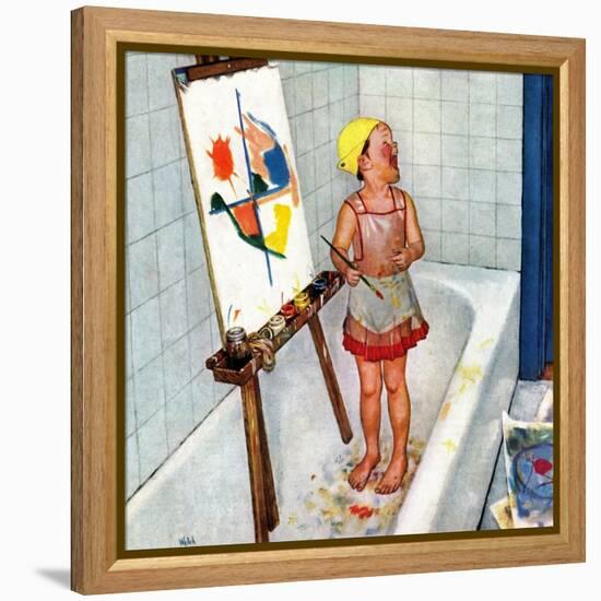 "Artist in the Bathtub", October 28, 1950-Jack Welch-Framed Premier Image Canvas