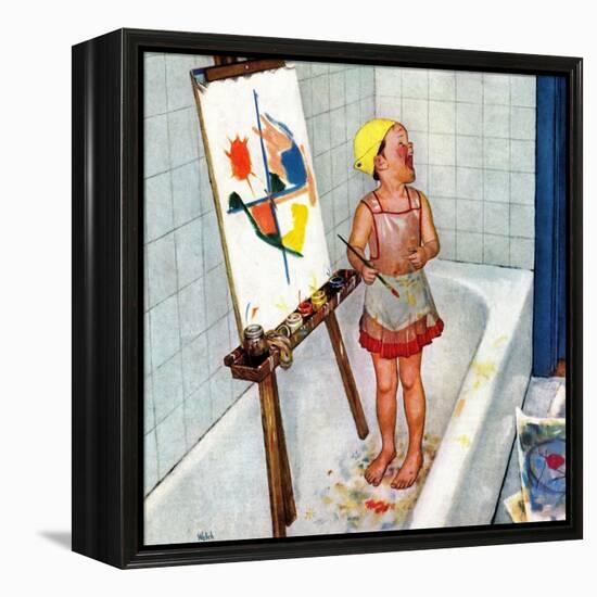 "Artist in the Bathtub", October 28, 1950-Jack Welch-Framed Premier Image Canvas