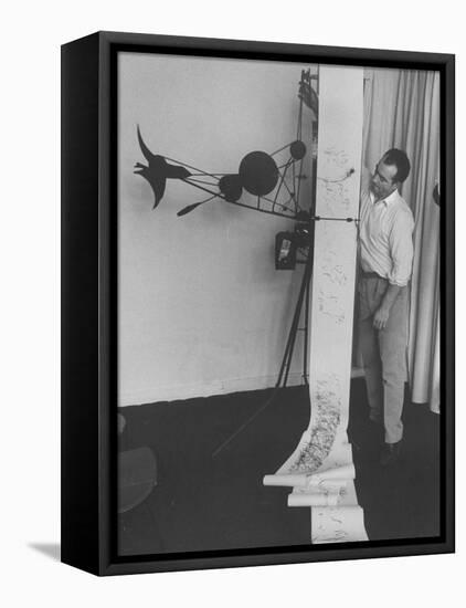 Artist Jean Tinguely at Iris Clert Gallery-Loomis Dean-Framed Premier Image Canvas