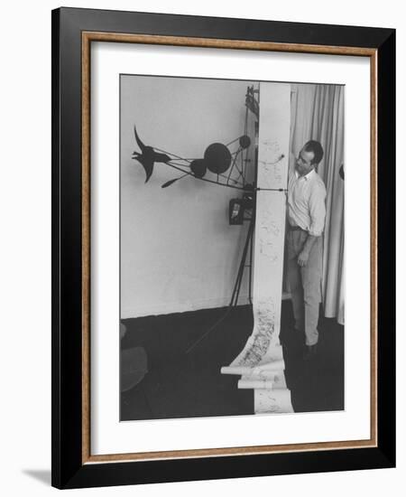 Artist Jean Tinguely at Iris Clert Gallery-Loomis Dean-Framed Photographic Print